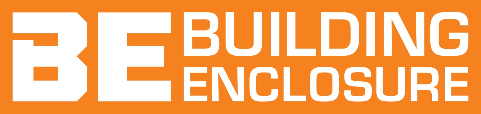 White text "BE BUILDING ENCLOSURE" logo on an orange background.
