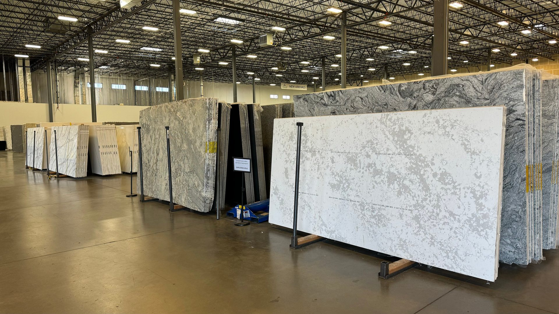 Granite slabs in a showroom in Pompano Beach, Florida, SIE, Stone Industry Education