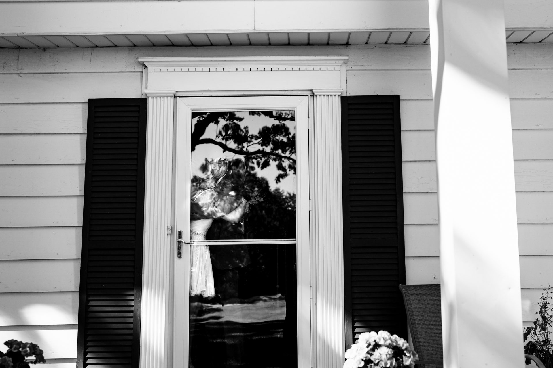 Plant, Property, Window, Building, White, Black, Door, Fixture, Black-and-white, Architecture