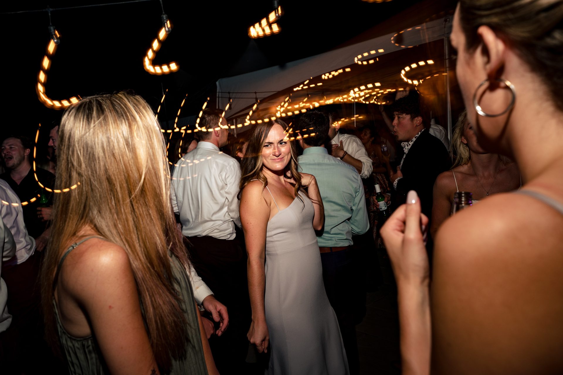 Flash photography, Dress, Interaction, Fun