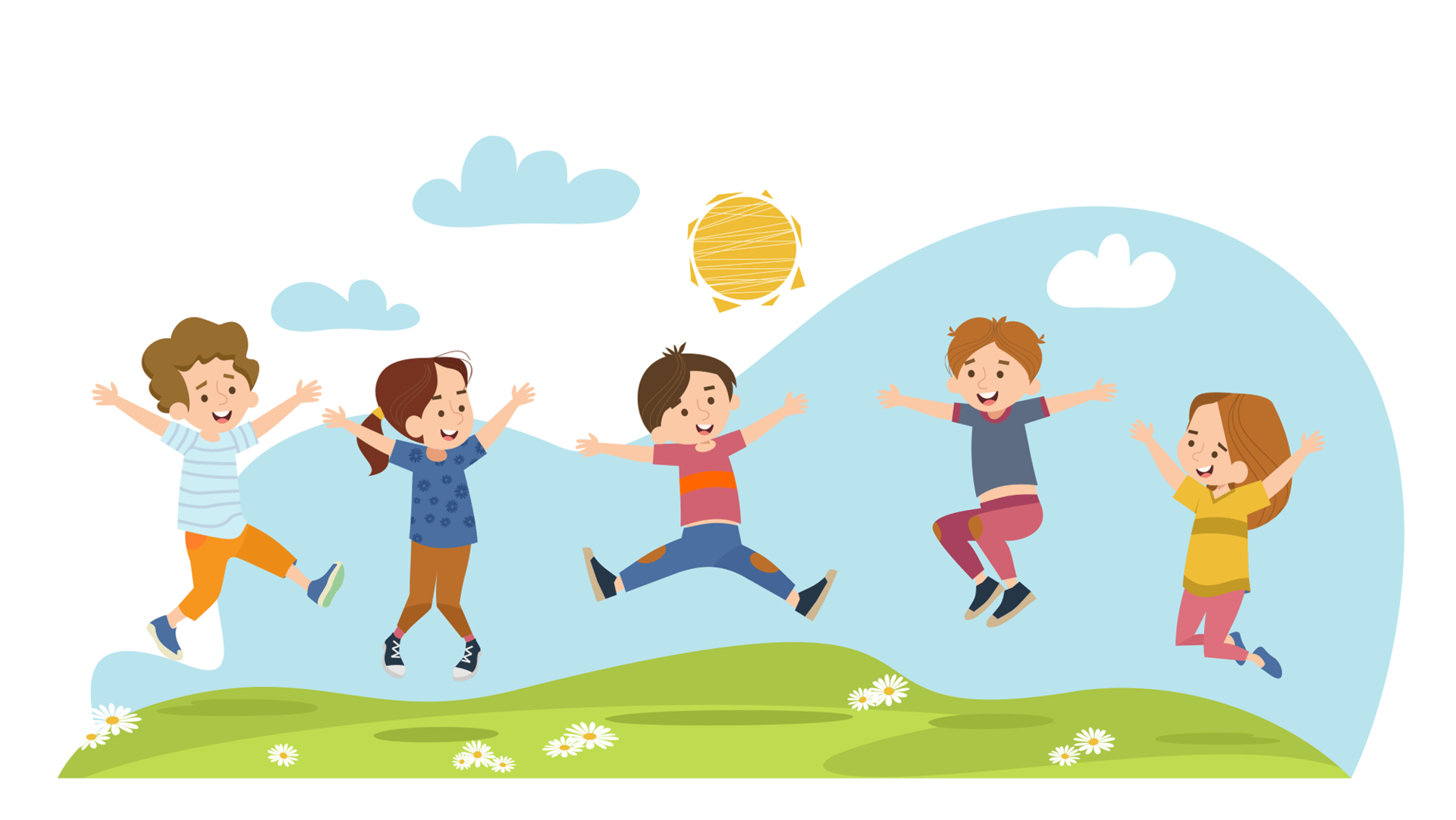 People in nature, Water, Cartoon, World, Sharing, Azure, Sky, Happy, Gesture, Art