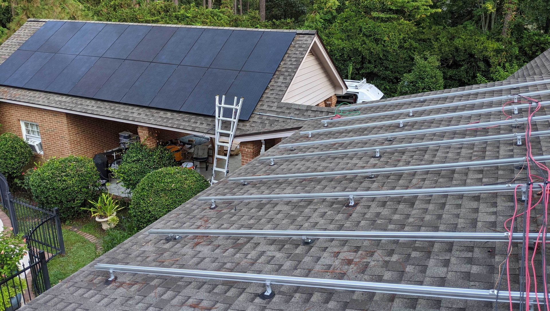 Solar energy, Plant, Building, Window, Wood, House, Stairs, Tree, Slope