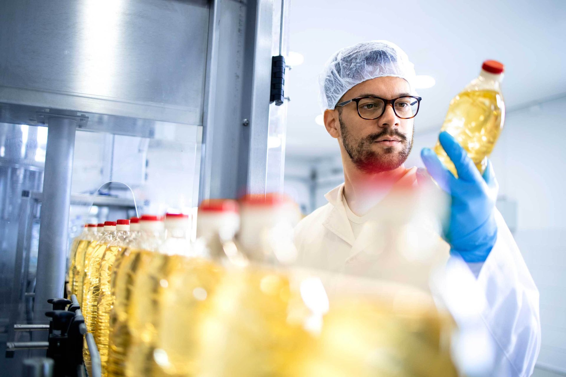 Vision care, Glasses, Bottle, Yellow, Beard