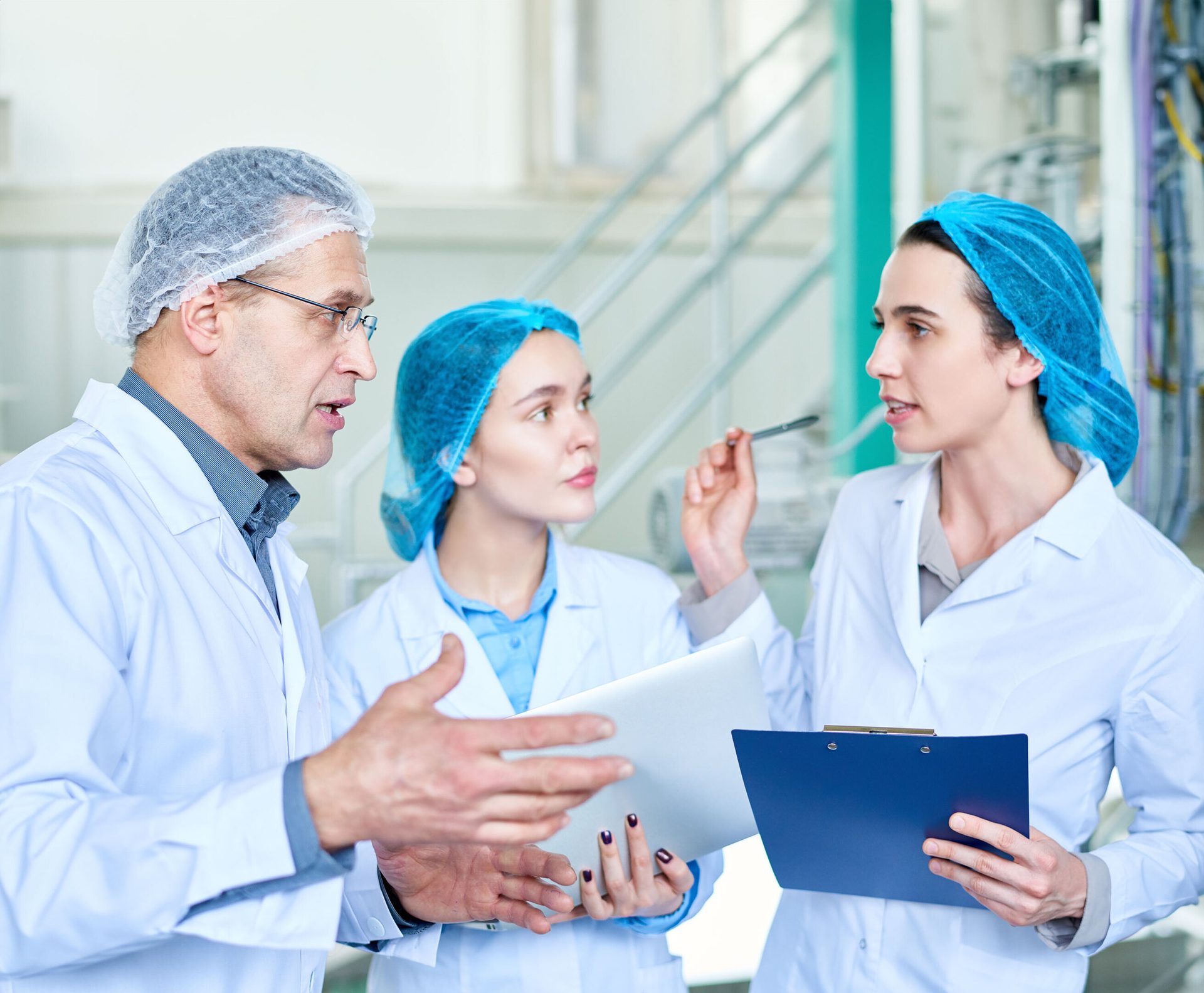 Health care provider, Hand, Blue, Azure, Sleeve, Gesture, Cap