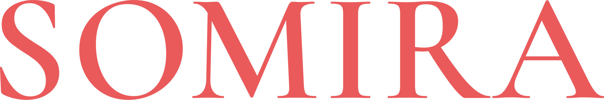 The word SOMIRA in a red, elegant serif font.