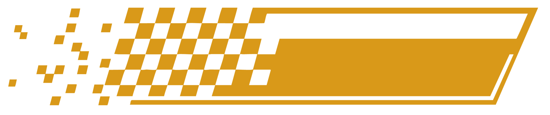 Green background with a gold, fading checkerboard pattern on the left and a gold content block on the right.