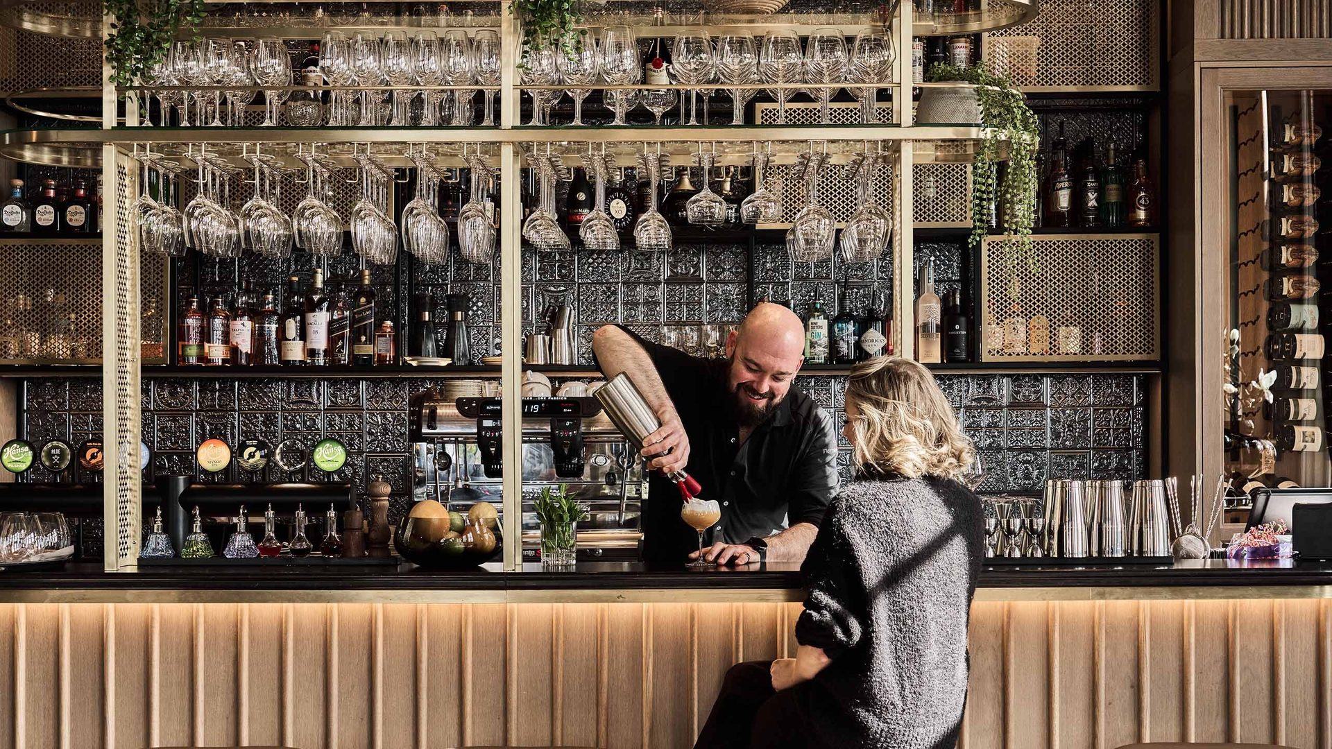 Interior design, Restaurant, Bar, Barware