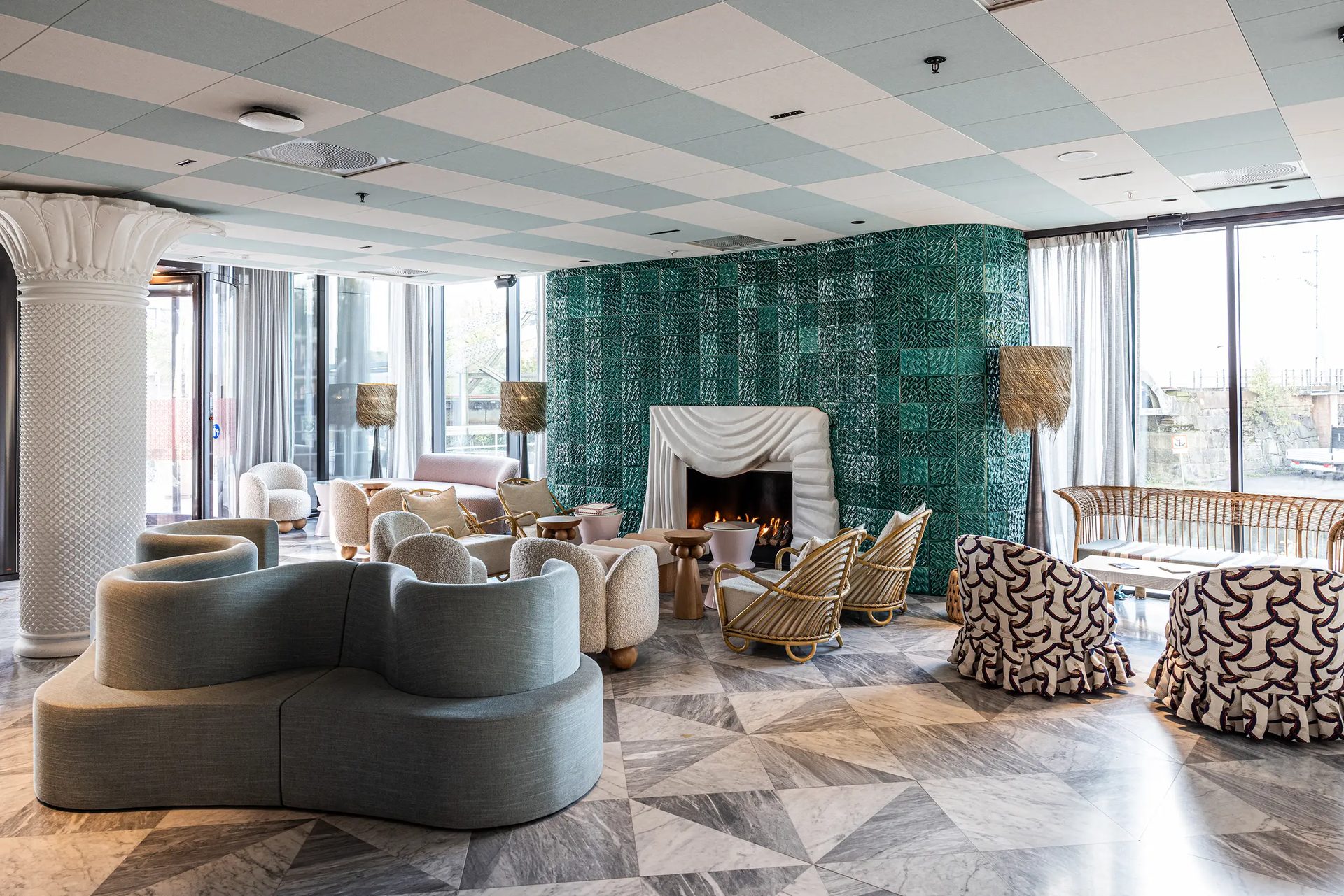 Interior design, Living room, Furniture, Flooring, Floor, Chair