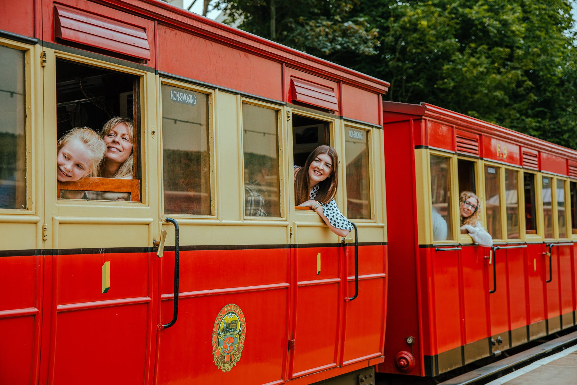 Mode of transport, Motor vehicle, Rolling stock, Train, Smile, Tree, Bus, Yellow