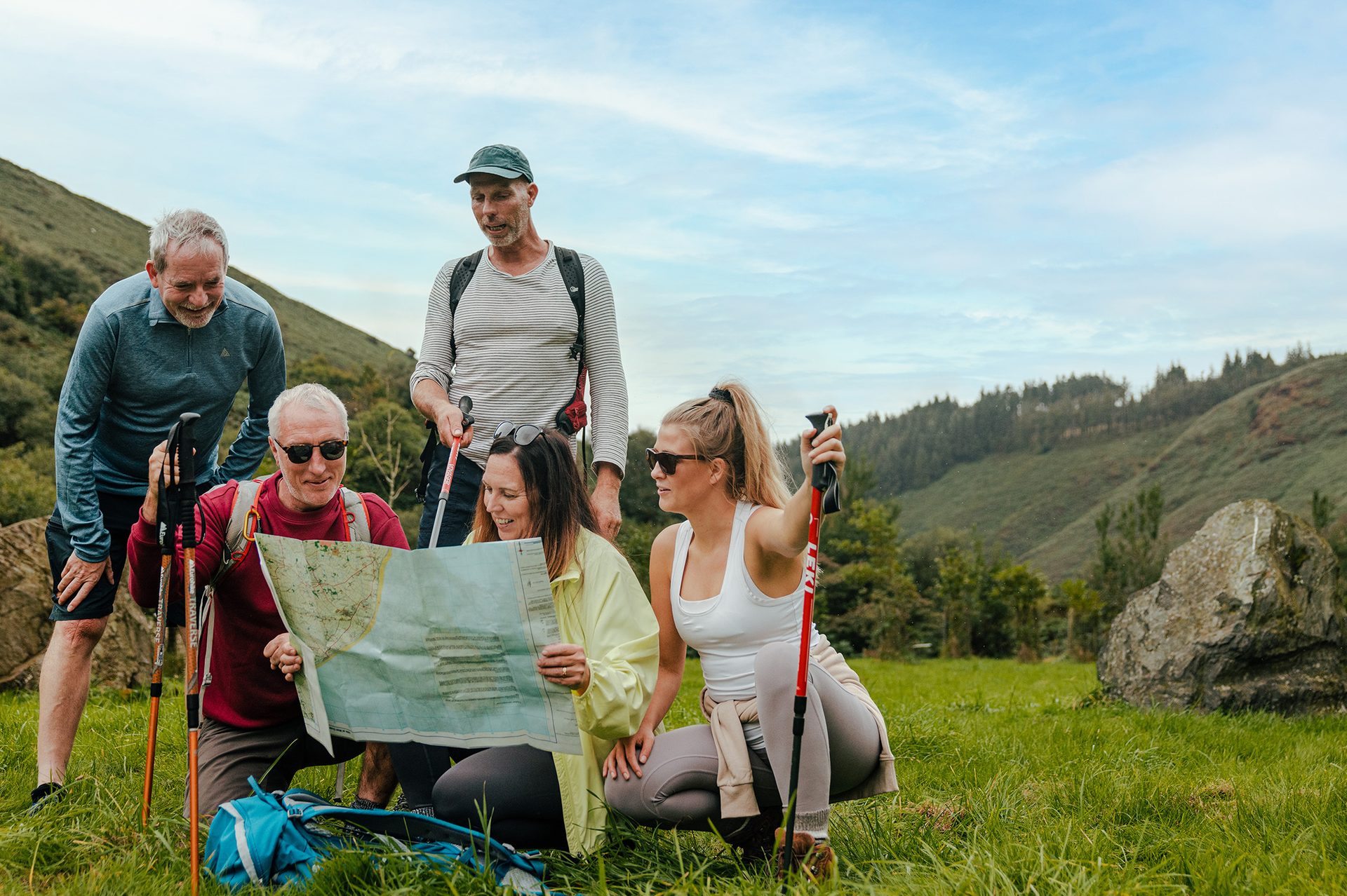 People in nature, Plant community, Sky, Cloud, Sunglasses, Shorts, Mammal, Happy, Tree