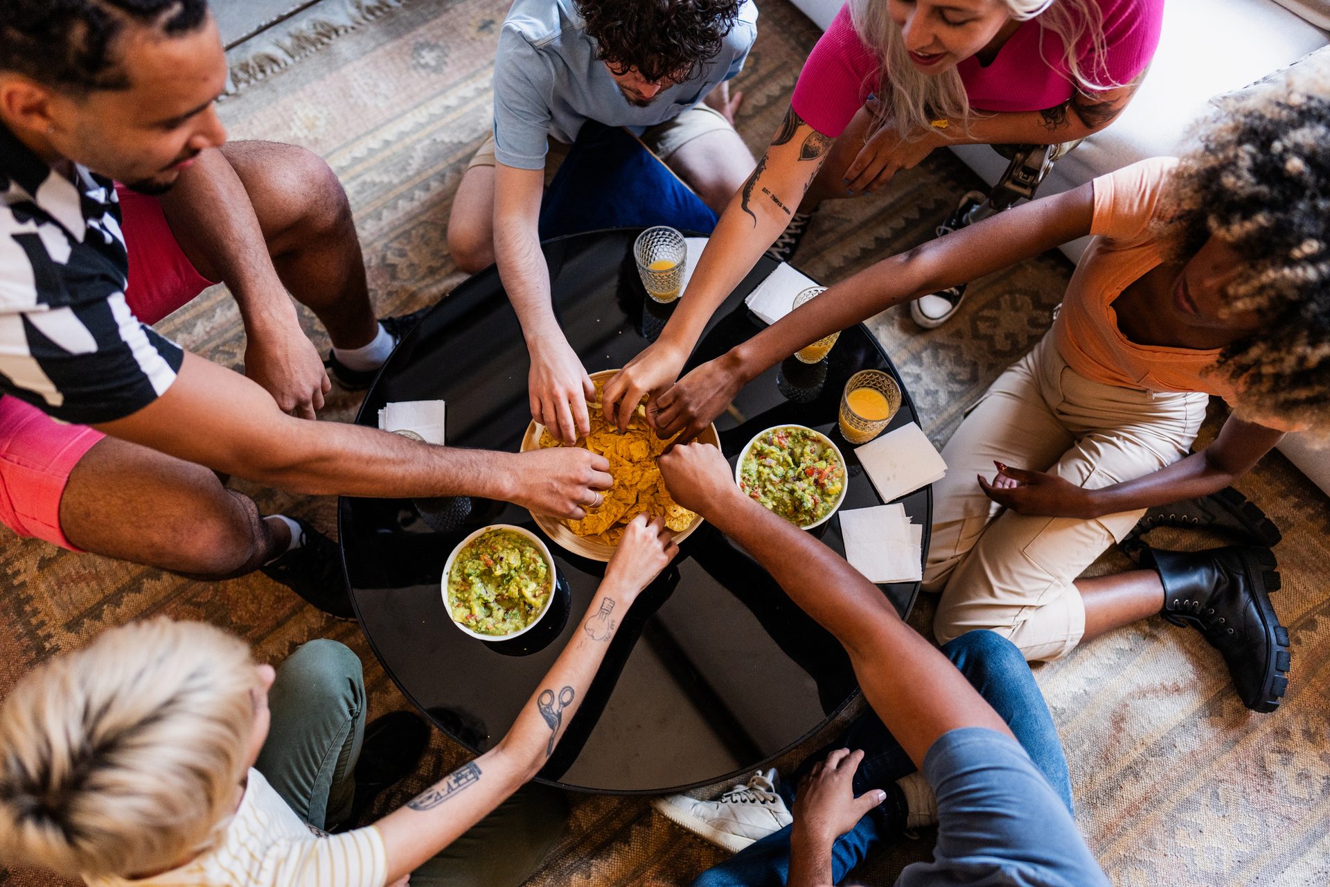 Hand, Food, Wrist, Sharing, Eating