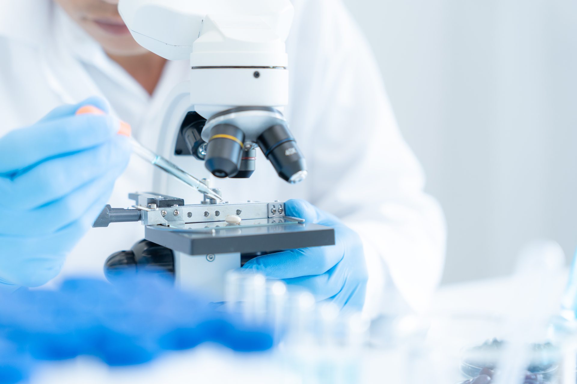 Scientific instrument, Laboratory equipment, White coat, Research institute, Microscope, Scientist, Researcher, Chemist