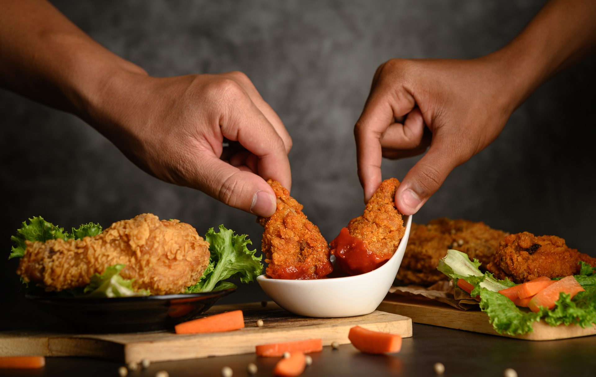 Crispy fried chicken, Finger food, Ingredient, Meat, Cooking