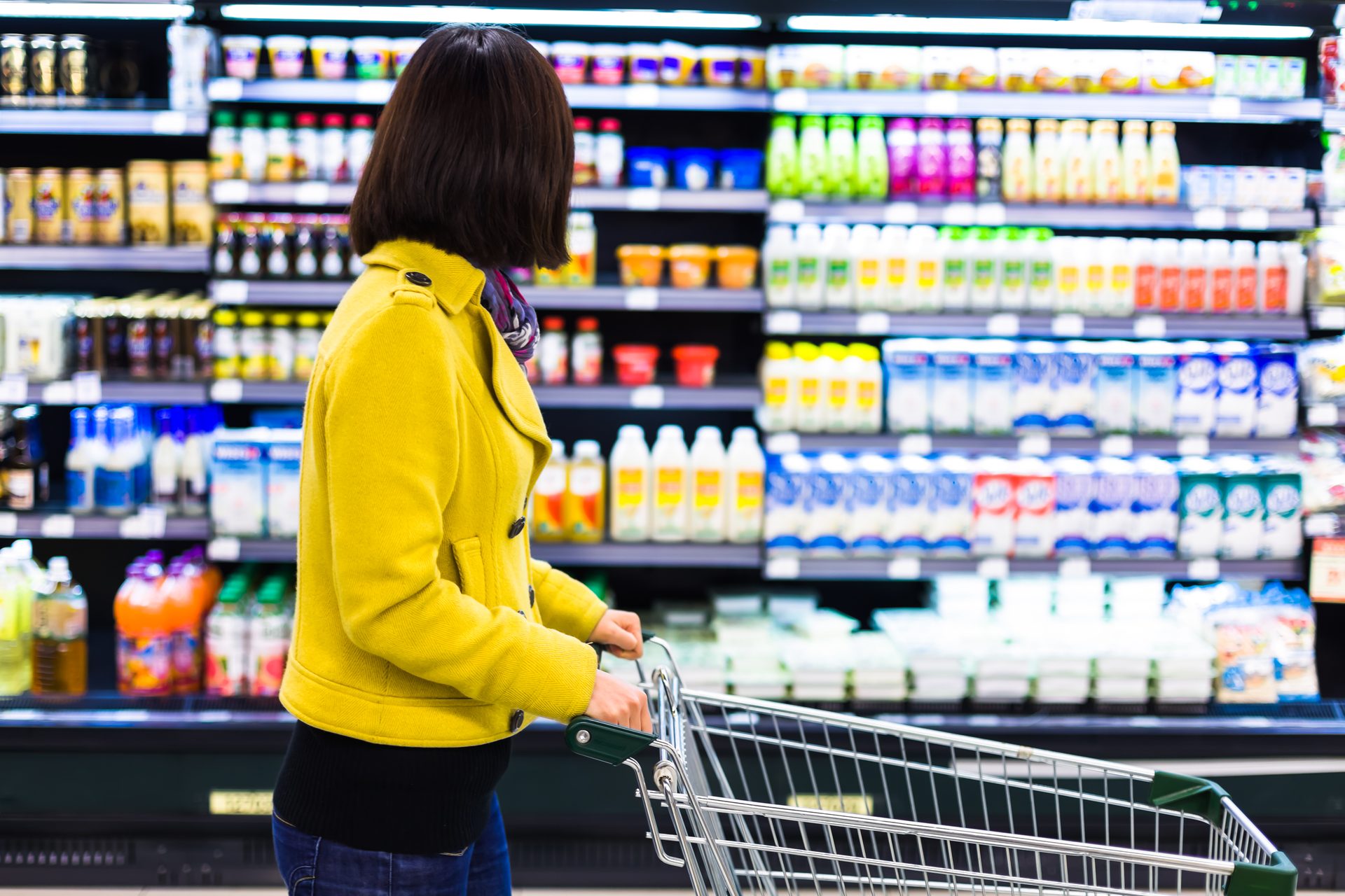 Shopping cart, Convenience store, Retail, Customer, Supermarket