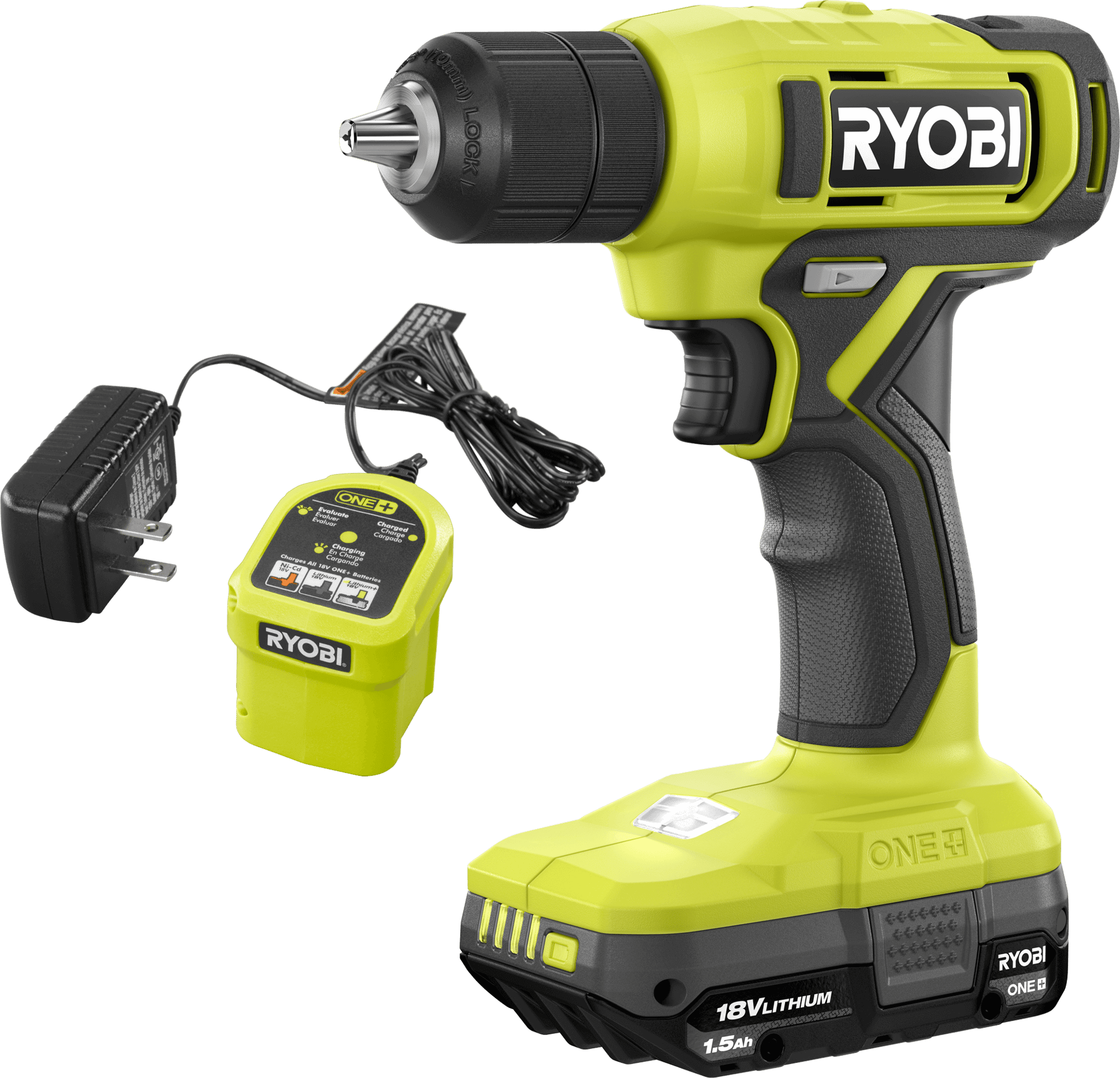 Handheld power drill, Pneumatic tool, Impact wrench, Product, Green, Yellow