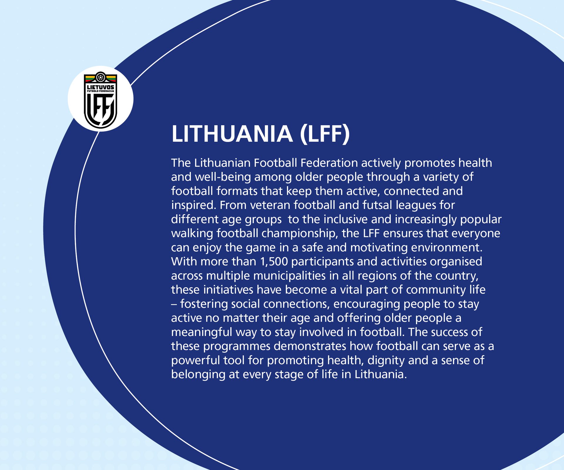 LFF logo and text detailing initiatives for older people's health and well-being through football.