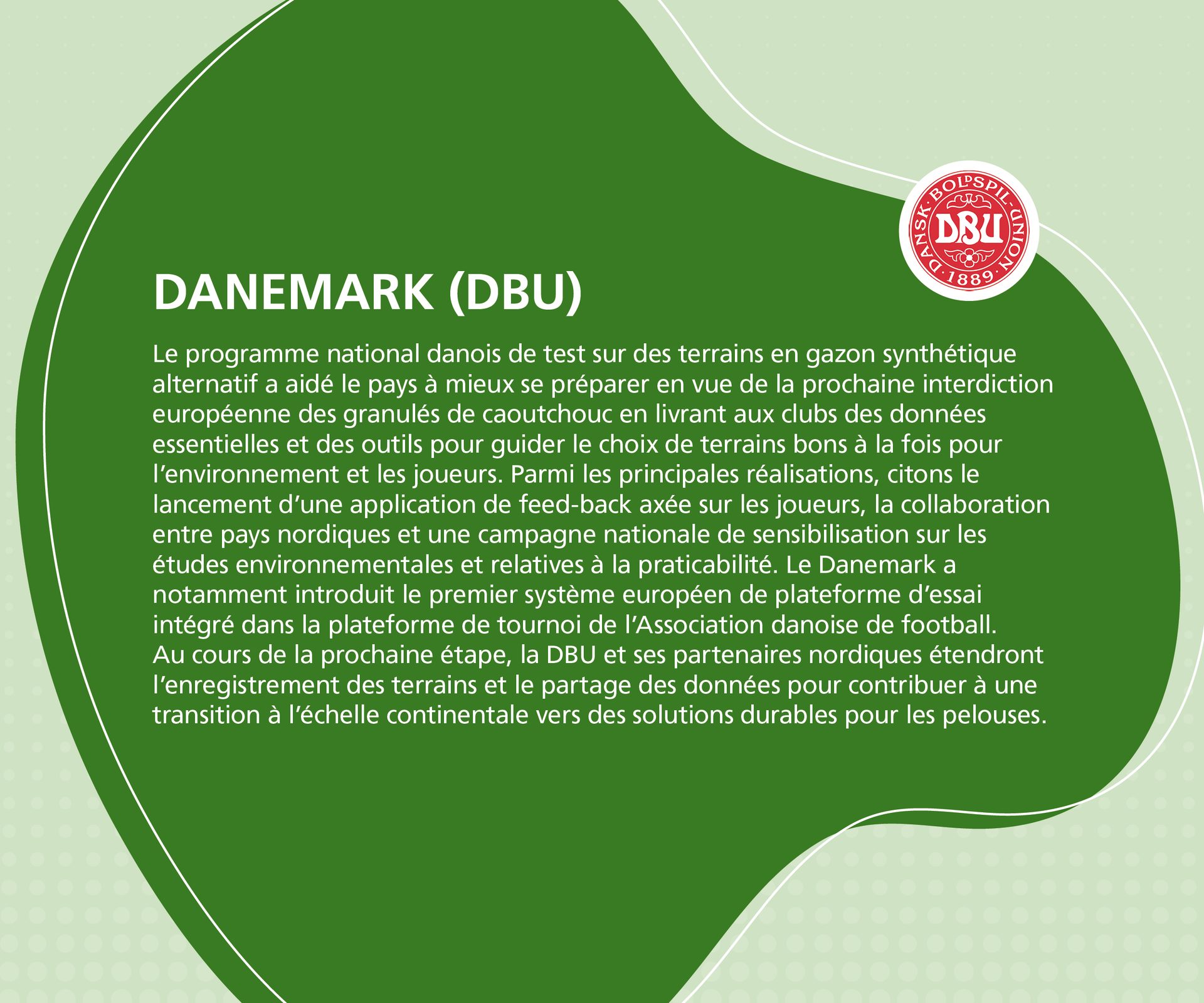 Denmark's DBU tests synthetic pitches, collecting data for European rubber granule ban, promoting sustainable solutions.