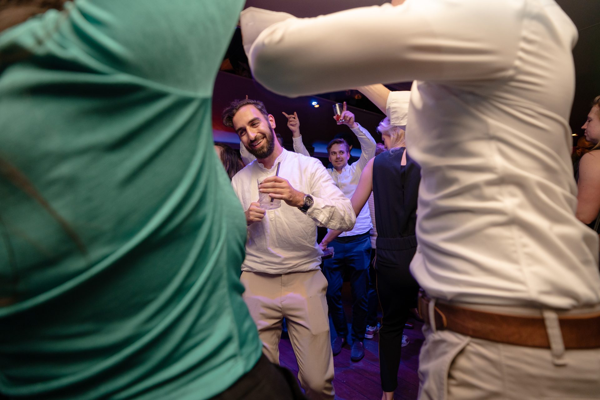 Trousers, Shoulder, Purple, Sleeve, Gesture, Shorts, Hat, Entertainment, T-shirt