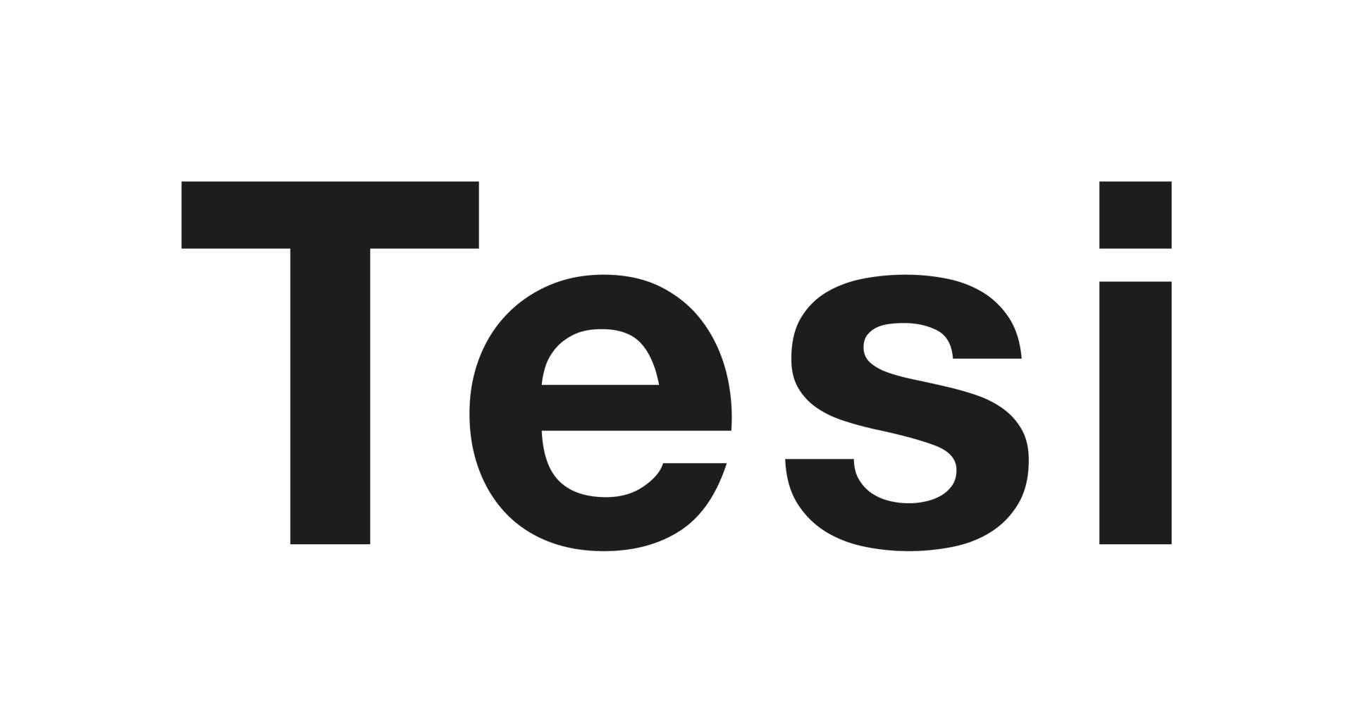 Text "Tesi" in black on dark green.