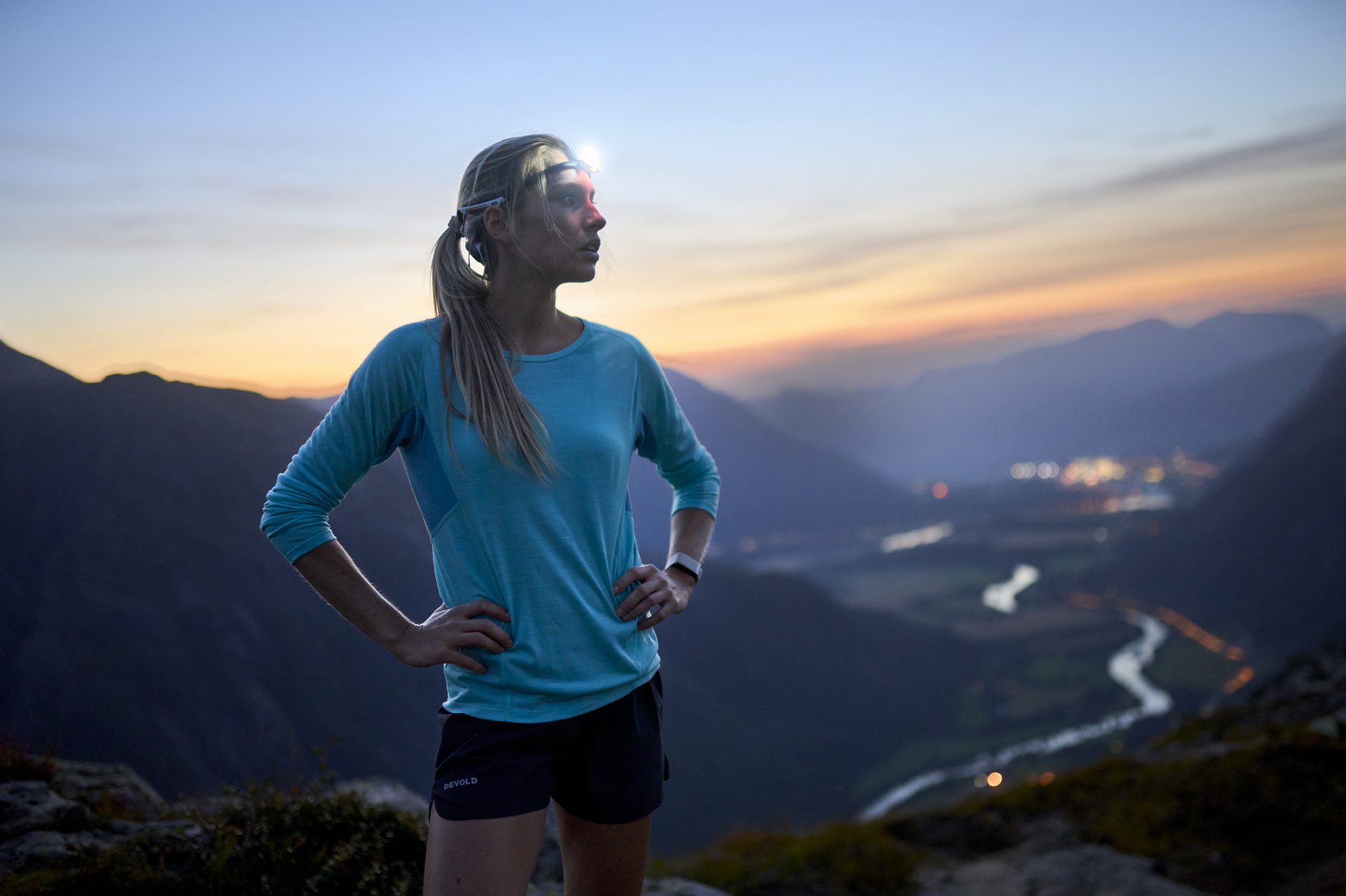 Flash photography, Cloud, Sky, Shorts, Mountain, Plant, Highland, Standing, Happy, Sunlight