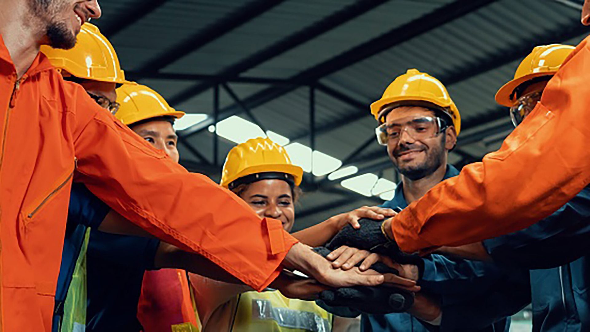 Hard hat, Blue-collar worker, Helmet, Workwear, Engineer, Smile, Gesture, Headgear