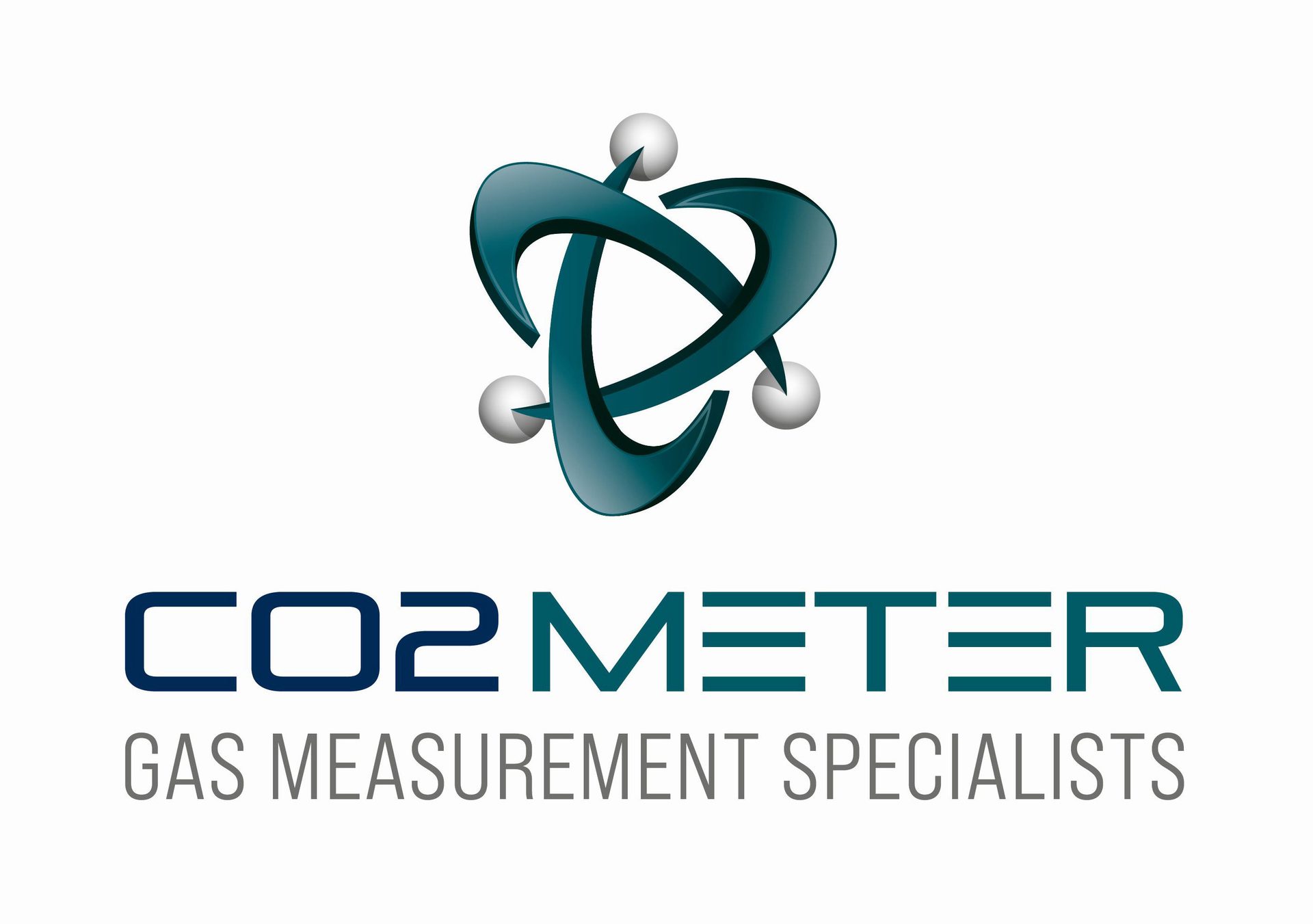 CO2 METER logo with an abstract teal symbol and "GAS MEASUREMENT SPECIALISTS" text.