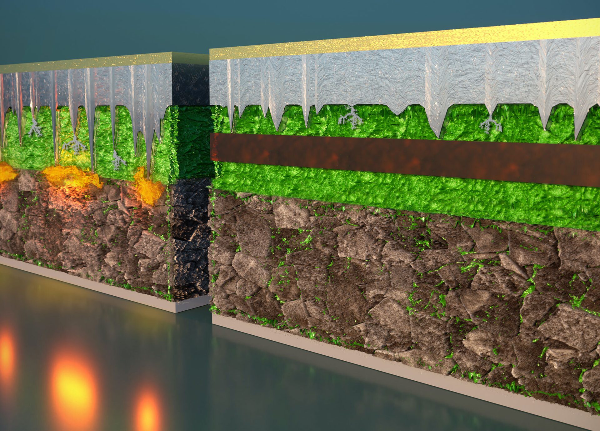 Urban design, Natural landscape, Leaf, Rectangle, Vegetation, Grass, Wood, Wall