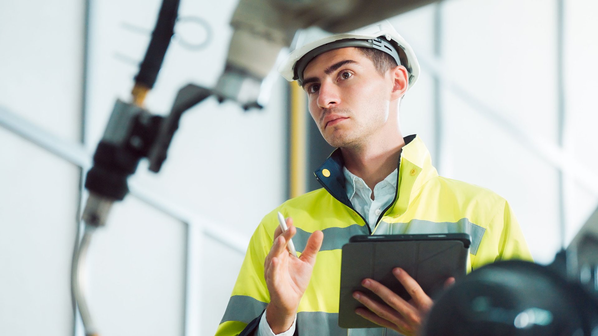 High-visibility clothing, Hard hat, Workwear, Helmet, Headgear, Security