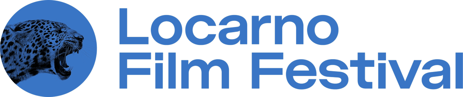 Logo of the Locarno Film Festival, featuring a roaring leopard head in a blue circle and blue text.