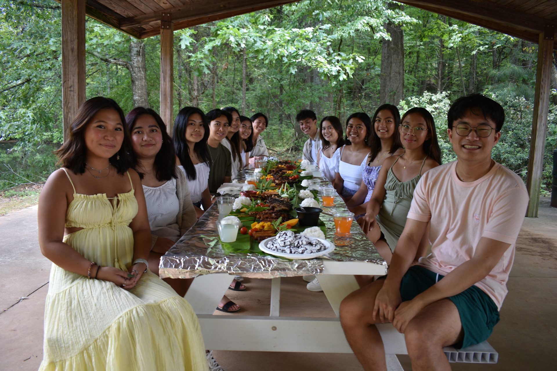 Facial expression, Smile, Table, Dress, Happy, Sharing, Leisure, Fun