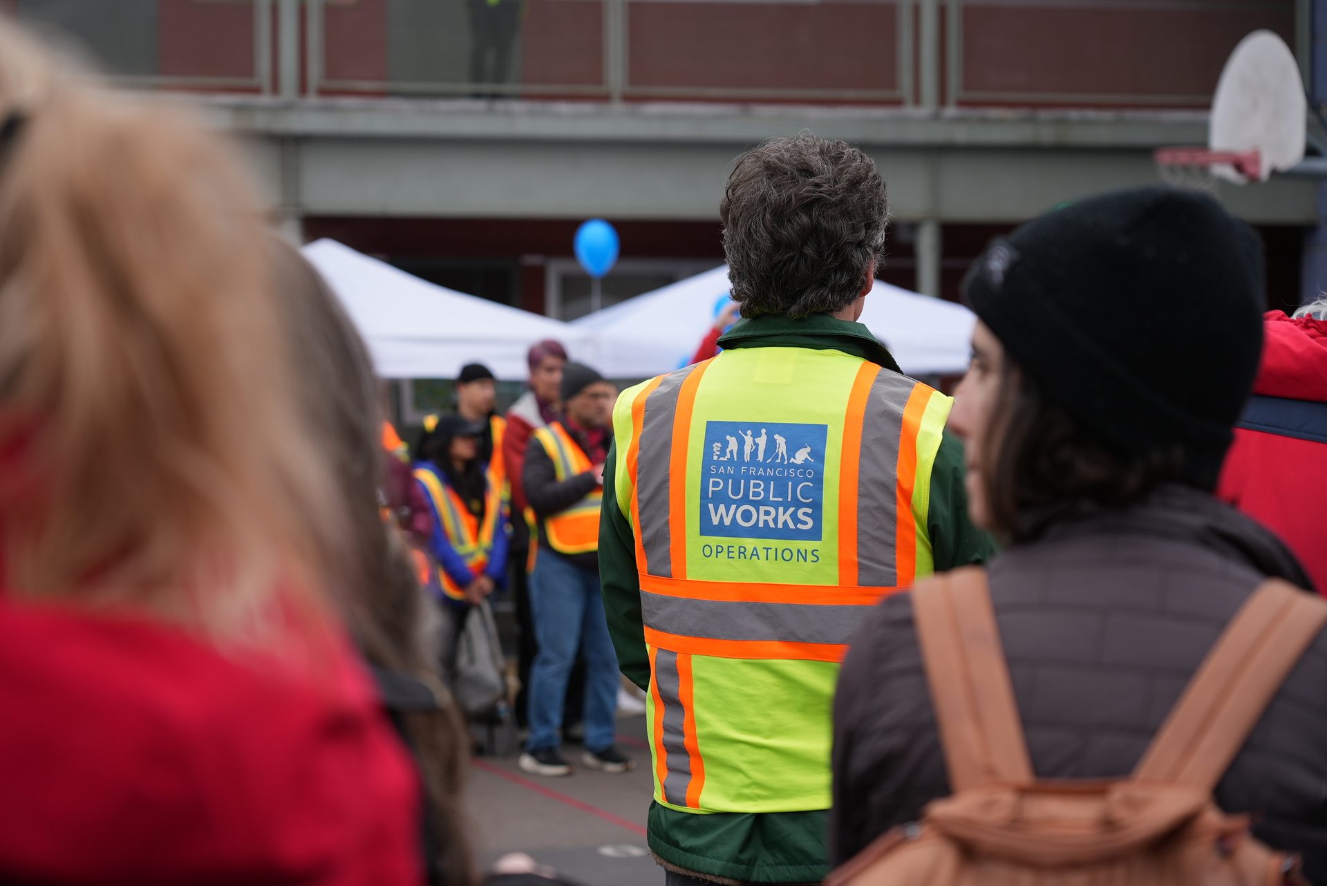 High-visibility clothing, Motor vehicle, Orange, Hat, Community