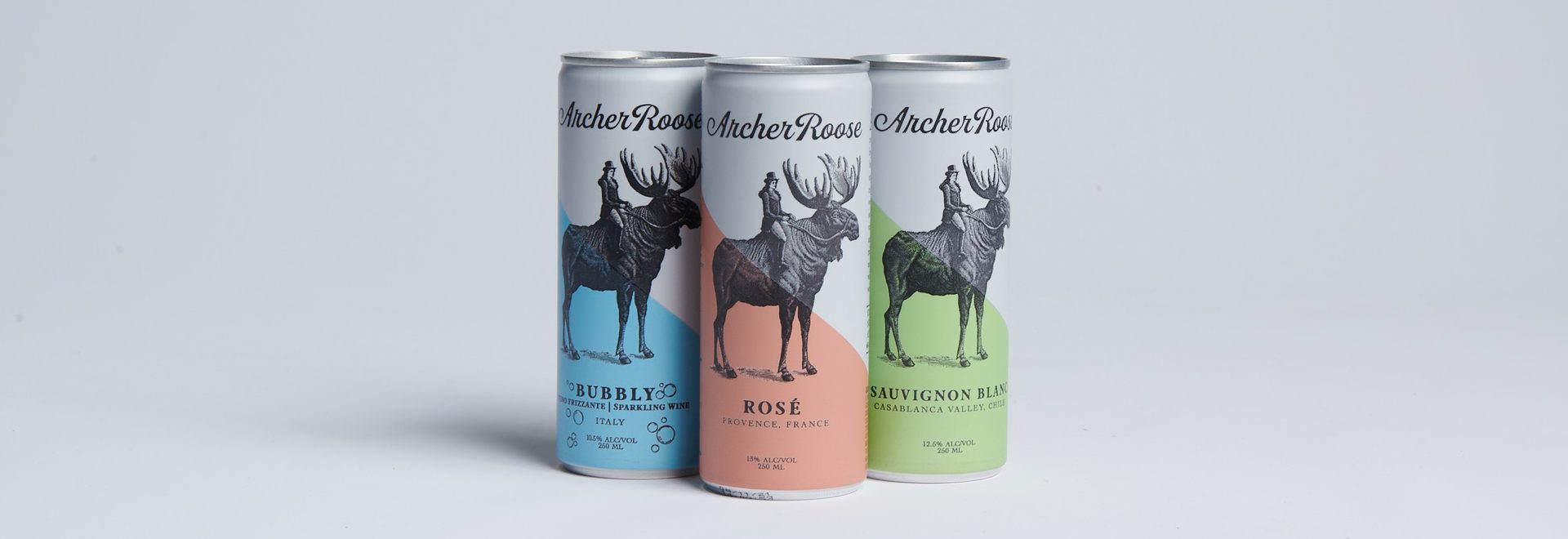 Image of several varieties of canned wine from Archer Roose