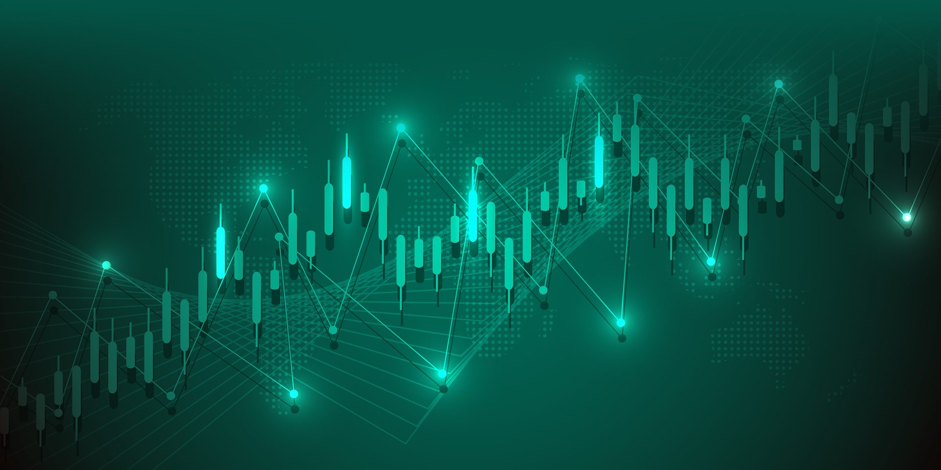 Business candle stick graph chart