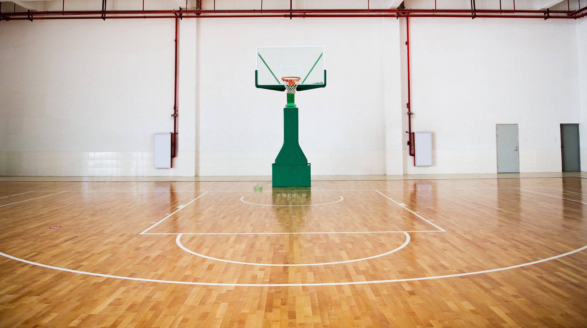 Wood gymnasium floor