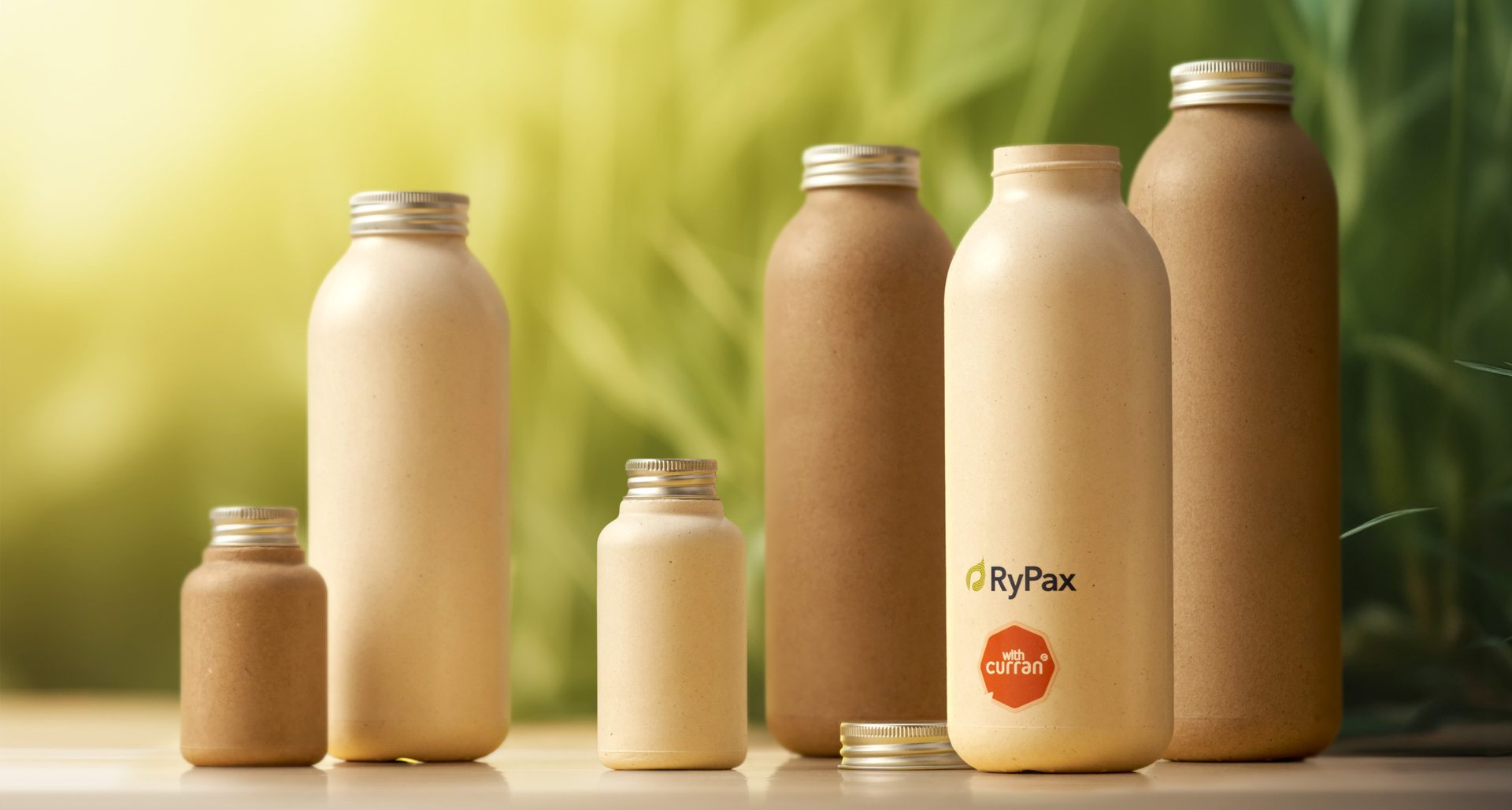 bottles made using CelluComp’s proprietary cellulose product, Curran®