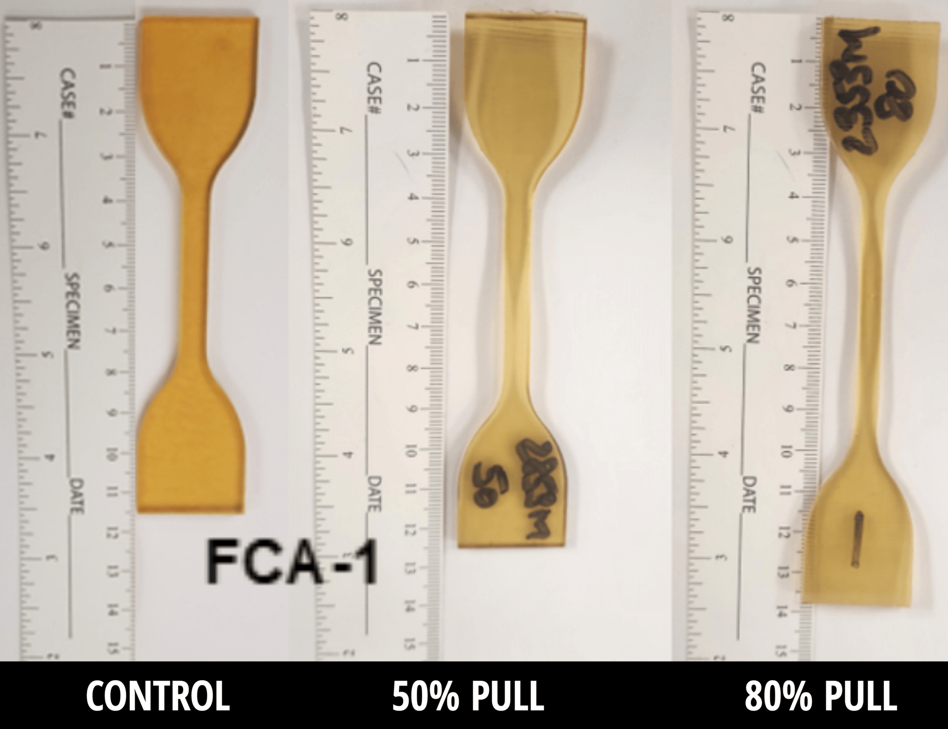 Tensile recovery of FCA-1 and FCA-2