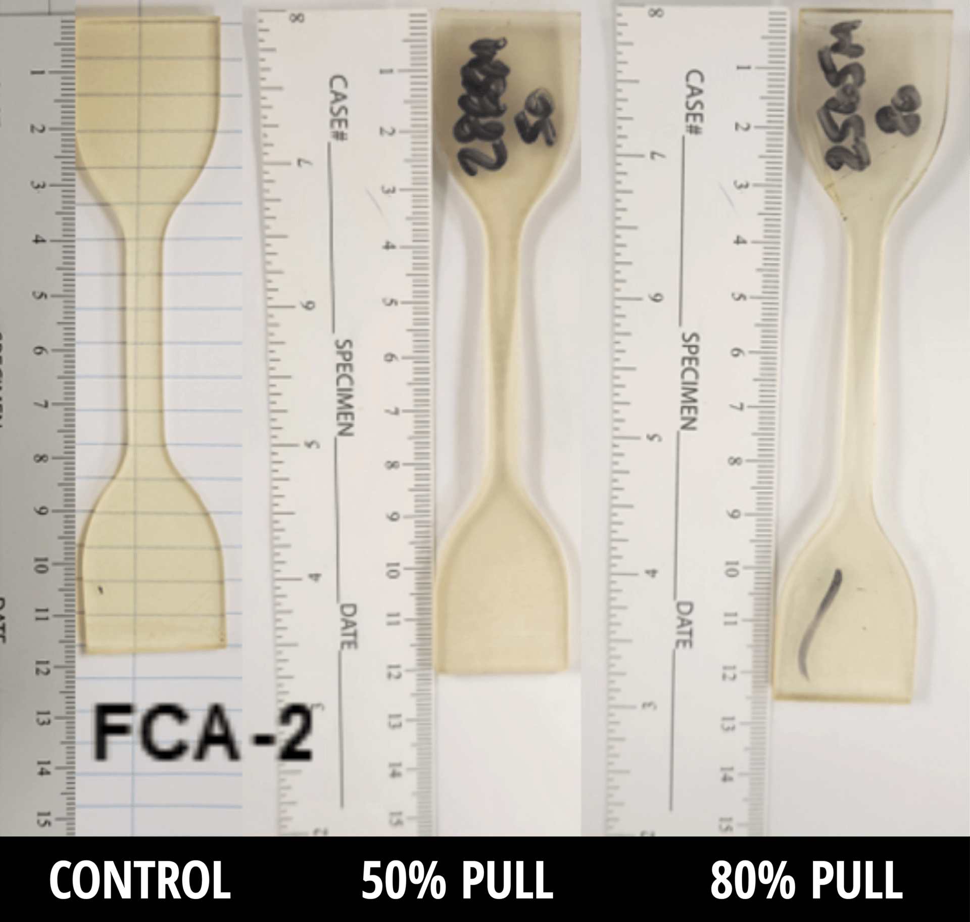 Tensile recovery of FCA-1 and FCA-2