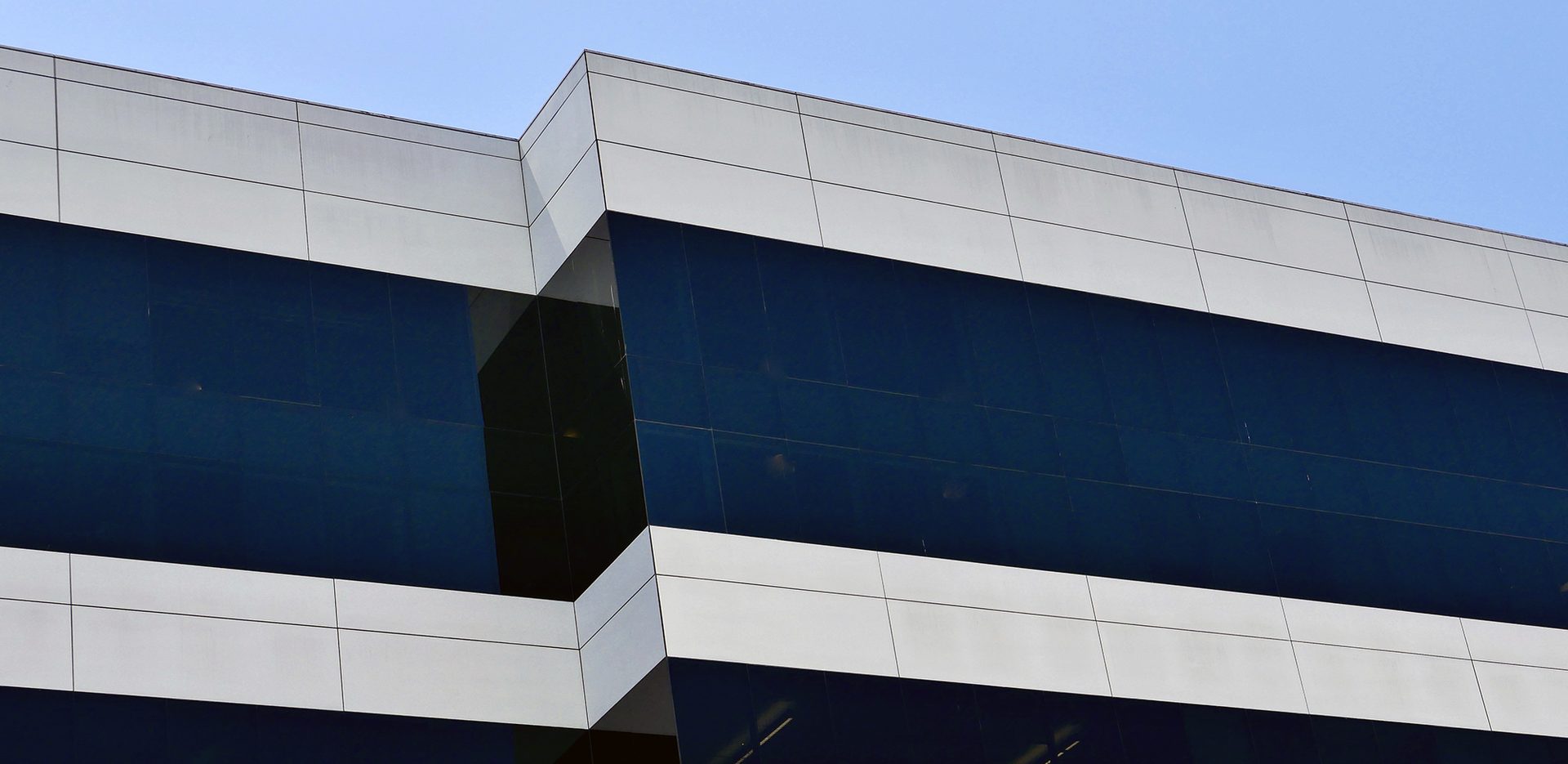 Exterior of building showing block architecture