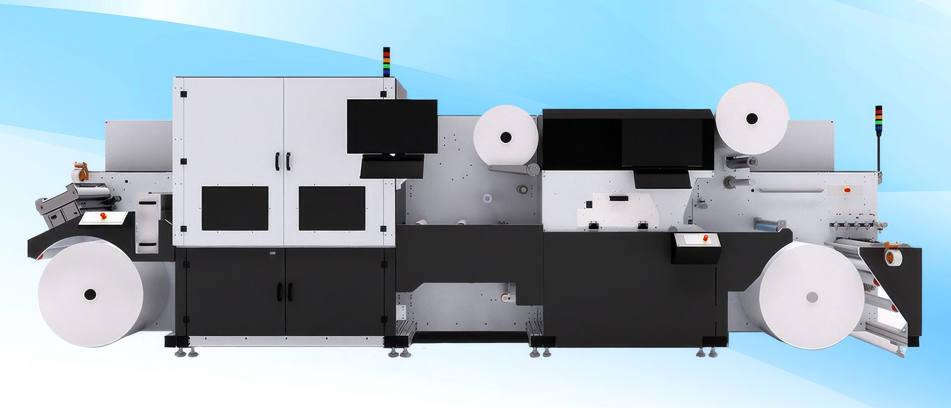 The INX NW 350 printer combines printing and conversion to produce brilliant color labels at outputs of up to 160 per minute on any label stock.
