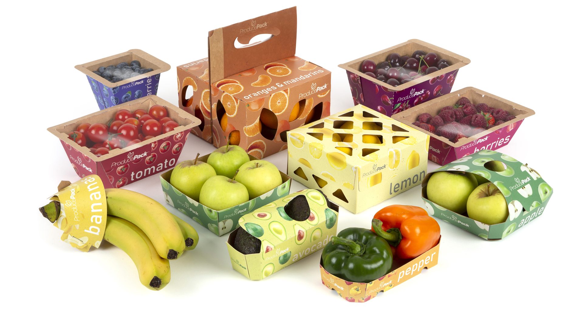 Examples of fiber-based packaging for produce