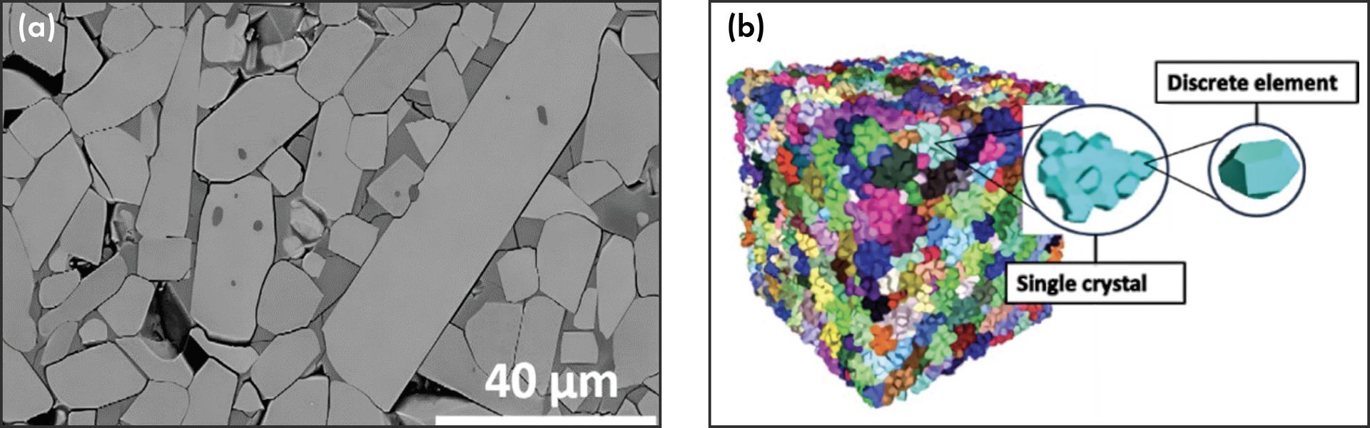 The real microstructure1 and DEM model of aluminum titanate