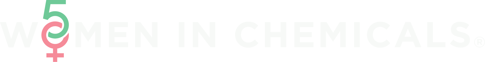 Logo for Women in Chemicals, featuring a female symbol as 'O' and a stylized '5' as 'E'.