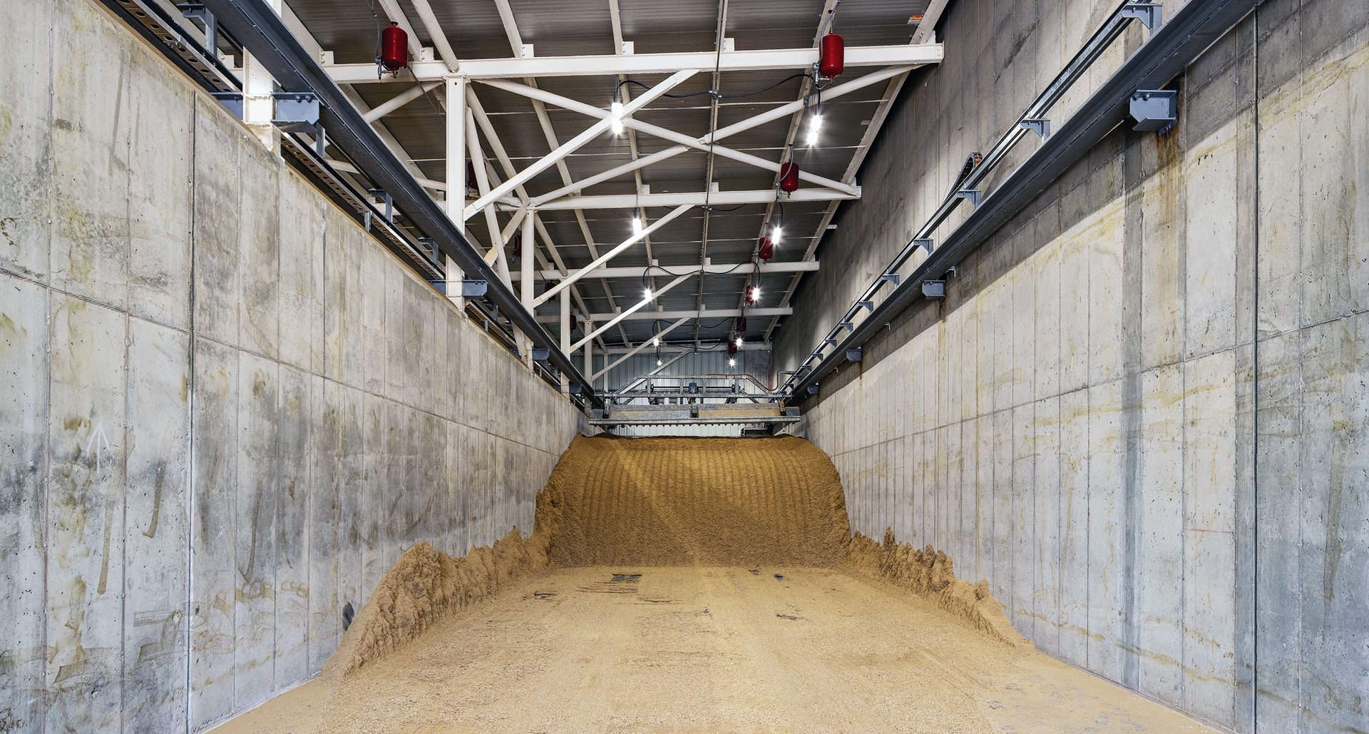 A loading bay for the ground peanut hulls at the Andersonville, Ga., site. 