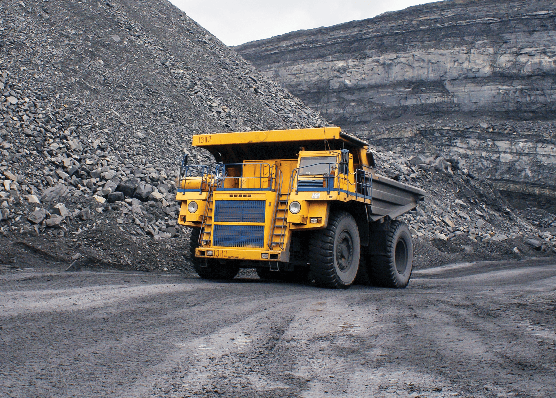 Truck on mining road