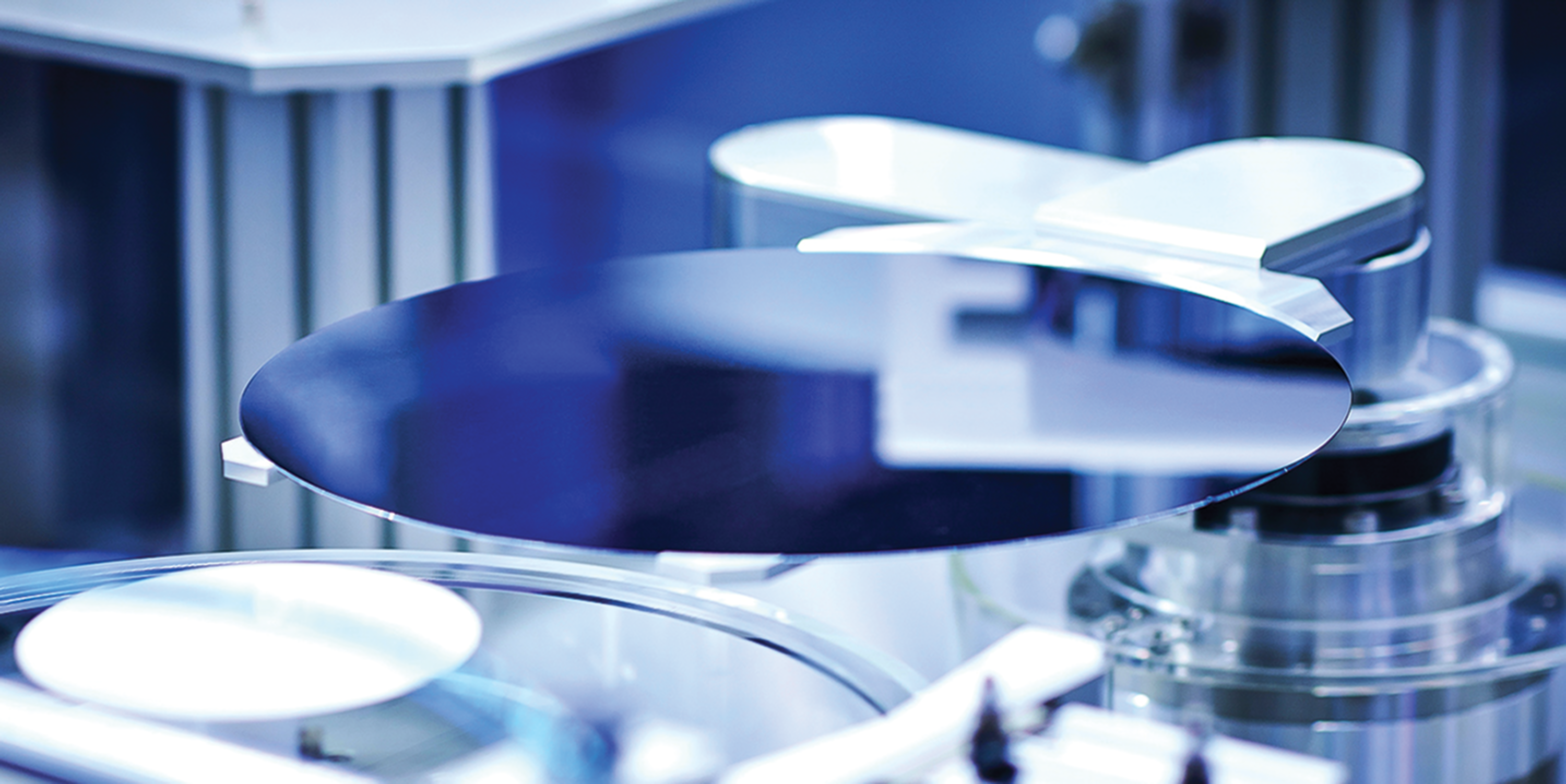 A silicon wafer used in semiconductor processing