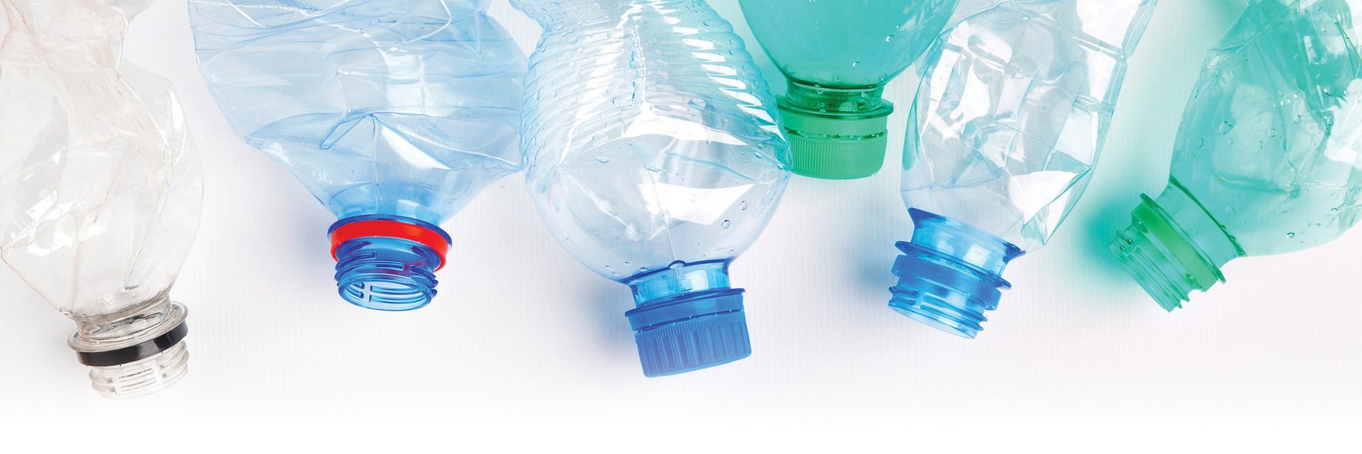 Crushed plastic water bottles