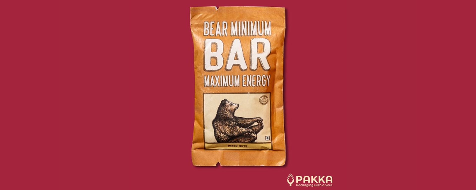 Mixed nuts Brawny Bear energy bar in Pakka flexible packaging