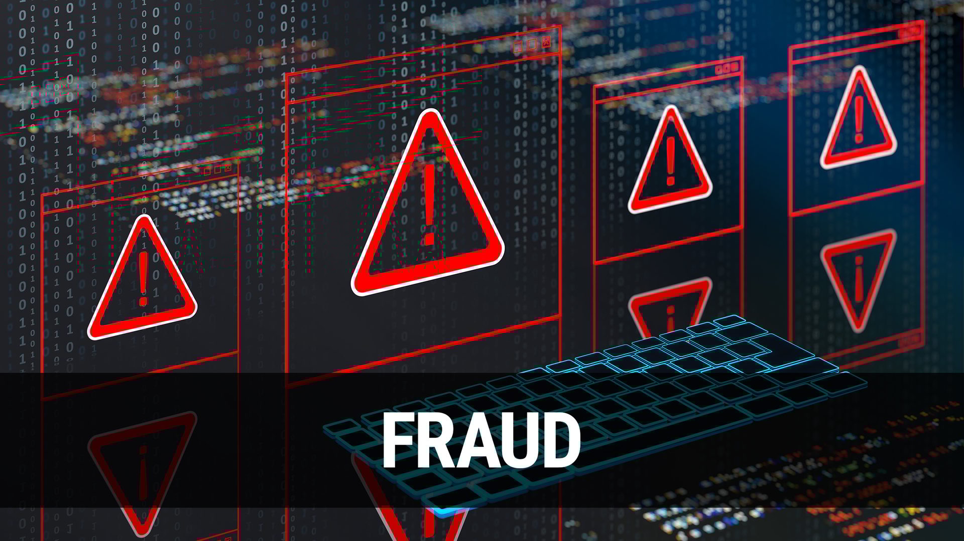Fraud: Abstract Warning of a detected malware program and fraud