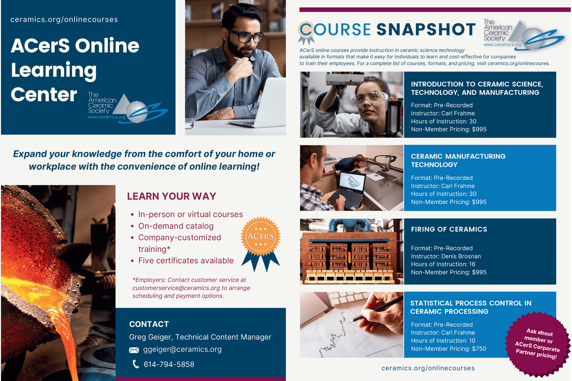 Ad: ACerS Online Learning Center