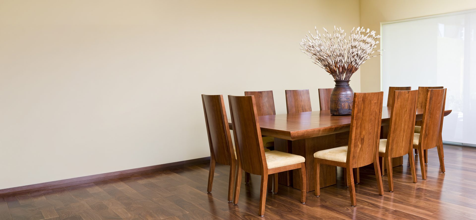 Contemporary Hardwood Furnishing in Dining Room